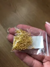 Agujas de cabeza de bola de Metal, accesorios de joyería para manualidades, oro, 16, 20, 25, 30, 40 y 50mm, 200, unids/lote