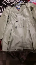 Gabardina larga con cuello vuelto para mujer, abrigo ajustado con doble botonadura de encaje, ropa de calle de talla grande 3XL, primavera 2020