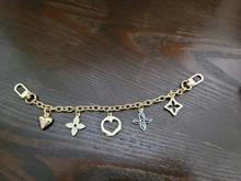 Correa de cadena de diseñador con flor dorada, cadena de metal plateado para bolso, accesorios, Hardware de alta calidad