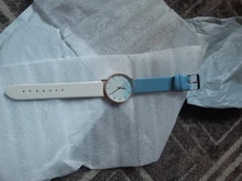 Reloj de cuarzo con gradiente para mujer, pulsera de cuero sintético, analógico