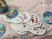 Juego de mesa de Frozen Spot it y dobble para niños, cartas de punto para Dobbles, ir de acampada, caja de lata de Metal, juguetes, novedad