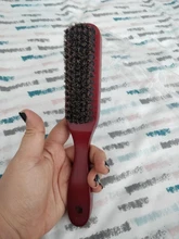 Cepillo de limpieza de cerdas de jabalí con mango de madera, cepillo de barba antiestático para hombres, peine para pelo con estilo, herramientas de afeitar