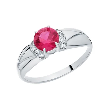 Silver ring with cubic zirconia and rubies synthetic sunlight sample 925
Silver ring with cubic zirconia and rubies synthetic sunlight sample 925
