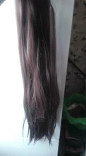 LISIHAIR-Peluca de cabello largo y liso, coleta con horquillas, extensión de cabello sintético, cola de caballo