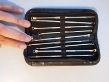 Agujas para quitar espinillas, Juego de Extractor de acné, cuchara de Metal, manchas negras, poros, cuidado Facial, 3/4/9 Uds.