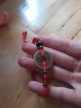 Budista de 6 palabras, moneda antigua, Kabbalah, pulseras de hilo rojo, protección de la suerte, R7RF