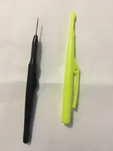 2 uds. Ganchos para pesca con mosca, herramientas para atar, separador de anzuelos de pesca, separador de plástico, removedor de anzuelos, Disgorger, recolector de nudos, nivel amarillo + negro