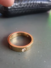 Anillo de acero inoxidable para mujer, sortija de oro rosa para parejas, tornillos Phillips de cristal a la moda, regalos dorados, accesorios para mujer