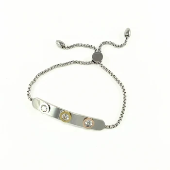 Chain bracelet for woman's Steel with crystals high brightness Adjustable fashion jewelry
Chain bracelet for woman's Steel with crystals high brightness Adjustable fashion jewelry