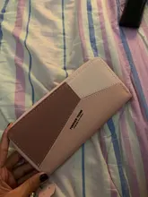 Cartera de cuero con diseño geométrico de lujo para mujer, monedero de Cremallera larga con diseño de borla, monedero femenino