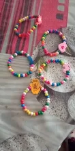 5 pulseras de cuentas elásticas de madera encantadoras para niños, regalo de joyería para fiesta de cumpleaños