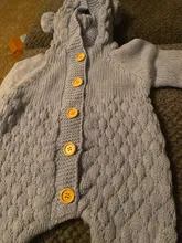 Suéter de tejido para bebé recién nacido de 0 a 24M, monos, pelele suave y cálido para otoño e invierno, monos con capucha para orejas de oso, chaquetas