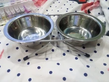 Pet-Supplies Iron-Stand Dog-Bowl Water-Dishes-Feeder Food Stainless-Steel Pet-Dog-Cat