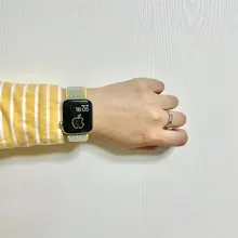 Correa Scrunchie para Apple watch, banda de nailon elástico ajustable de 44mm, 40mm, 38mm y 42mm, serie iWatch 3, 4, 5, 6 se