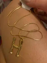 Lost Lady-collar con 26 letras de bambú y Metal dorado para mujer, colgante con inicial del alfabeto, cadena de eslabones, regalos de joyería