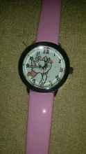 Lindo gato de cuarzo, de dibujos animados infantil Relojes de Cuero patrón de gato reloj de pulsera reloj Relogio femenino chica Relojes