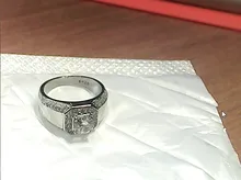 De lujo de plata 925 hombres zirconia de cristal AAA piedra anillo de boda brillante Noble compromiso de participar de fiesta anillos con sello