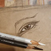 Lápiz de dibujo profesional para bocetos, Base no tóxica, color marrón y blanco, para resaltar, boceto, lápiz de carbón