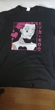Hunter X Hunter-Camiseta de algodón con cuello redondo para hombre, camiseta de manga corta Hisoka Morow, camiseta de Anime HxH, Harajuku