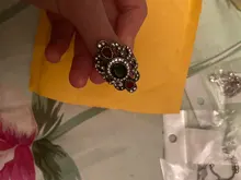 Kinel-joyería Bohemia para mujer, anillos de bronce antiguo para regalo, joyería Vintage, piedra de resina negra y roja, anillos étnicos turcos para mujer