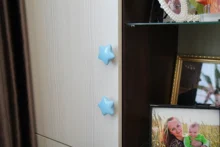 NAIERDI-perilla cerámica para gabinete de habitación de niños, tirador de armario con diseño de dibujos animados, luna y estrella, manijas para puerta de jardín