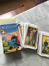 Cartas para juegos de mesa de Tarot de gatos blancos, guía en PDF, cubierta de Tarot inglés, juego de cartas de fiesta para niñas y mujeres