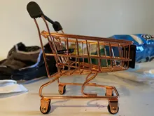 Mini carrito de la compra para niños, artículos de oficina, adornos de almacenamiento, 1 unidad