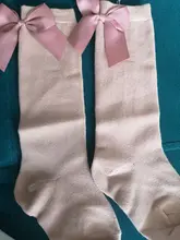 2020 calcetines de niñas bebé nuevo niños chica lazo grande hasta la rodilla largo suave calcetines Bowknot 100% algodón 0-3 años calcetines recién nacido