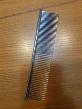 Peine de acero inoxidable para perros, peines de aseo largos y gruesos, plateados, para peluqueros, 1 Uds.