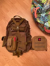 Molle-Bolsa de caza para exteriores, accesorios, riñonera, herramientas de supervivencia, Kits médicos portátiles para cinturones tácticos, mochila de hombro