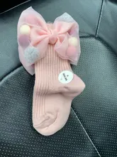 Calcetines de invierno para niñas bebé con lazos grandes, tobilleros para niños, Princesa, además de terciopelo