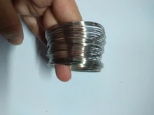 Memoria de alambre brazaletes de cuentas de acero componentes redondo color plata 5,5 cm(2 1/8 ) Dia, 50 Loops