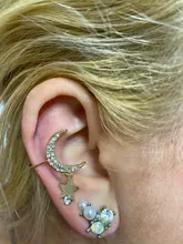 Pendientes con Clip de estrella de diamantes de imitación para mujer, joyería coreana sencilla, bisutería sin perforación