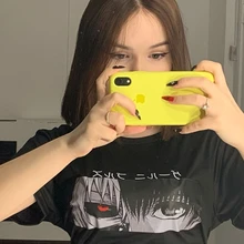 Camiseta holgada de Anime japonés Tokyo Ghoul Funimation Kaneki Ken, ropa informal de moda Punk Harajuku