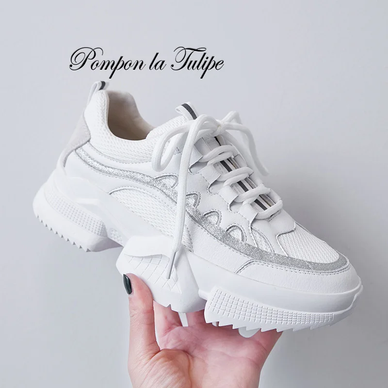 BHS 9011164 Genuine Cow Leather Shiny Patchwork Pigskin 5CM Platform Sport Walking Running Training Casual Shoes Women Sneakers
BHS 9011164 Genuine Cow Leather Shiny Patchwork Pigskin 5CM Platform Sport Walking Running Training Casual Shoes Women Sneakers