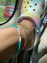 DoreenBeads-tobillera de cuentas hechas a mano para mujer, pulsera ajustable colorida para tobillo, pie de pierna, joyería de moda para mujer de 21,5 cm