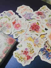 46 unidades por paquete, juego de pegatinas decorativas con flores románticas para plantas, álbum diario, etiqueta, pegatina para álbum de recortes, papelería Diy, pegatinas escolares