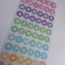 Pegatina de lazo Arco Iris Kawaii, pegatinas del alfabeto, etiqueta creativa de lentejuelas, foto de decoración álbum diario, papelería coreana Ins