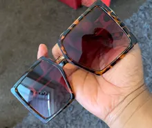 GISAEV-Gafas de sol de gran tamaño con marco cuadrado para conducción, lentes clásicas con forma de letras D de moda populares con protección contra los rayos UV