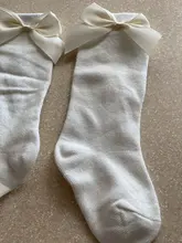 2020 calcetines de niñas bebé nuevo niños chica lazo grande hasta la rodilla largo suave calcetines Bowknot 100% algodón 0-3 años calcetines recién nacido