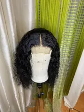 Mongol Afro rizado Pelo Rizado de la onda de agua 3 mechones con cierre cabello humano brasileño armadura paquete negro las mujeres XISHIXIU