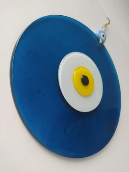 Turquoise Big Evil Eye 20cm Glass Bead Ojo Turco Pendant Charm Turkish Handmade Amulet for Wall Hanging Talisman Boho Home Decor