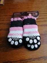 4 Uds. De zapatos de perro cachorro cálido calcetines para mascotas acrílicos suaves, Calcetines antideslizantes de dibujos animados para perros pequeños y medianos, producto para mascotas S/M/L