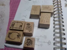 Caja de ventana Retro Dream Moon, madera para sellos de goma álbum de recortes, papelería, bricolaje, sello estándar