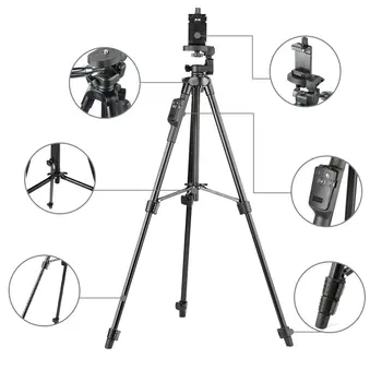 YUNTENG 5208 125cm Aluminum Tripod with 3-Way Head, Bluetooth Remote Control and Phone Camera Clipod 360º Rotation
YUNTENG 5208 125cm Aluminum Tripod with 3-Way Head, Bluetooth Remote Control and Phone Camera Clipod 360º Rotation