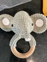 Mordedor de madera para bebé, sonajero de jirafa de ganchillo, sin BPA juguete, sonajero de madera para roedores, gimnasio móvil, juguetes educativos con logotipo personalizado, 1 ud.