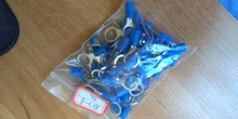 10-100 unids/set RV2 terminales aisladas de anillo azul Cable Conectores eléctricos de crimpado 16-14 AWG Kit M3/M4/M5/M6/M8