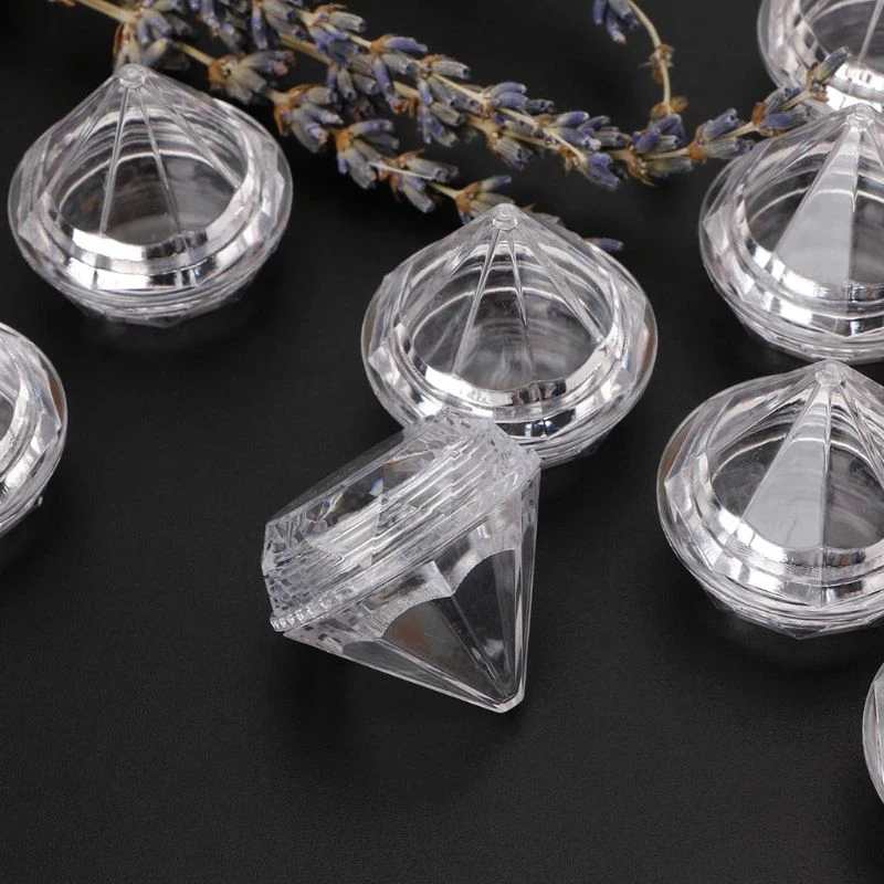 10 pcs Mini Clear Diamond Cosmetic Empty Bottles Jar Portable Cream Box Eyeshadow Face Container Refillable Makeup | Красота и