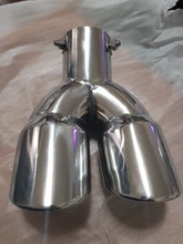 Silenciador de tubo de escape trasero de doble barril para coche, entrada Universal, salida de acero inoxidable, accesorios para coche