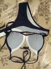 Mujer de gran tamaño de Sujetador Bikini de talle botón Push Up vendaje traje de baño 2 piezas con cuello en V traje de baño para playa